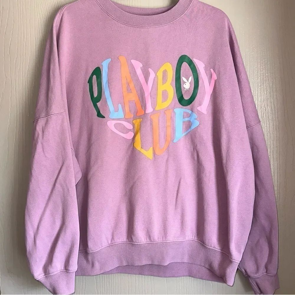 Playboy By PacSun Purple Club Crew Neck Sweatshirt
Sz S